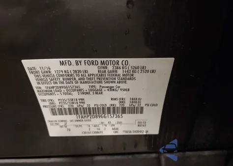 2016 Ford Taurus Se z USA, uszkodzony, nr VIN 1FAHP2D89GG157365